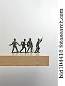 Plastic soldiers on table top