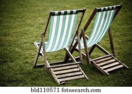 dois, lei, cadeiras, ligado, capim
