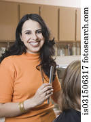 weiblich, hairstylist, in, salon weiblich, hairstylist, in, salon