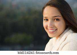 Hispanic woman smiling