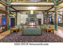 a, lobby, de, a, paraisos, hospedaria, em, monte parque nacional chuvoso