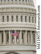 American Flag on the Capitol Building