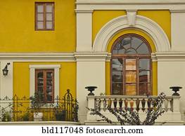 Arched Glass Door in a Wealthy Mansion