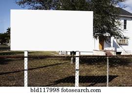 em branco, billboard, ligado, um, gramado