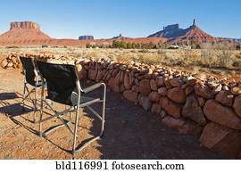 Empty Chairs Looking Across the Desert