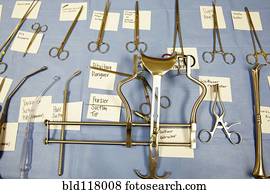 etiquetado, ferramentas cirúrgicas