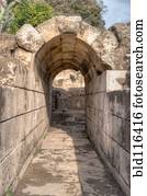 Ruins Of Arched Stone Walkway