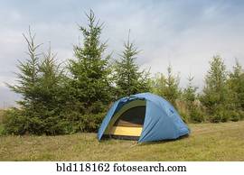 tenting, em, a, selva