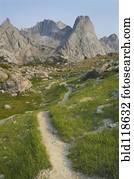 The trail overlooking the Cirque of the Towers, Popo Agie Wilderness