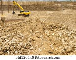 Digger working on construction site