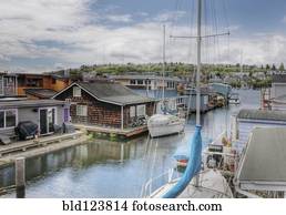 houseboats, ligado, canal