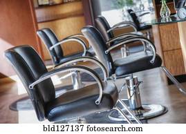 Chairs in empty beauty salon