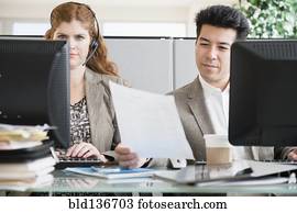 Business people working at desk