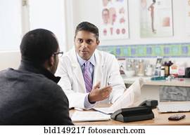 doktor, reden, patient, in, praxis