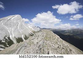 Mountain peak overlooking remote landscape
