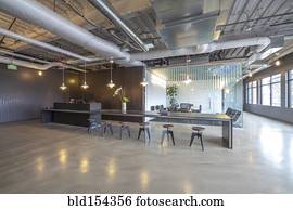 arquitetura moderna, de, escritório, área recepção