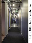 arquitetura moderna, em, escritório, corredor