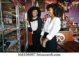 fregueses, comprando, massas, em, panificadora