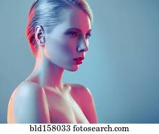 Caucasian woman with glamorous hairstyle