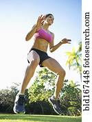 Caucasian athlete exercising in park