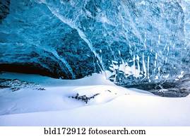 geleira, teto, de, caverna gelo