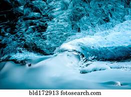 geleira, teto, de, caverna gelo