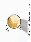 High angle view of cup of coffee