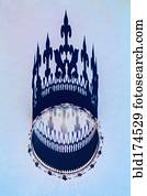 High angle view of crown and shadow