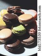 Variety of macaroon cookies