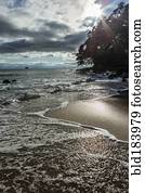 Cloudy sky over horizon at remote beach