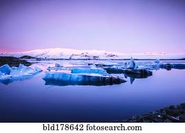 Glaciers floating on remote lake
