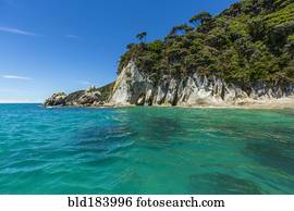 penhasco, sobre, oceânicos, em, remoto, praia