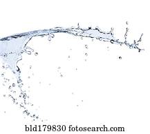 Water splashing on white background