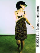 woman dancing barefoot woman dancing barefoot