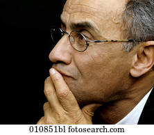 בוגר, איש עסקים, עם, שקוע במחשבה, ביטוי