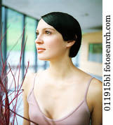 portrait of black haired young woman portrait of black haired young woman