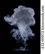 Blue and gray smoke cloud