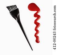 Red hair color and highlighting comb