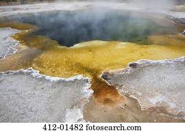 Steam rising from natural pool