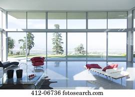 Sofa and armchairs in modern living room