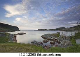 pedras, ao longo, pacata, baía