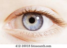 Extreme close up of blue eye