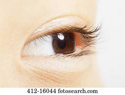 Extreme close up of brown eye