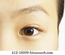 Extreme close up of brown eye