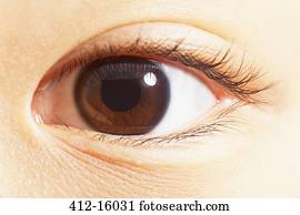 Extreme close up of brown eye