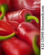 Extreme close up of red chili peppers