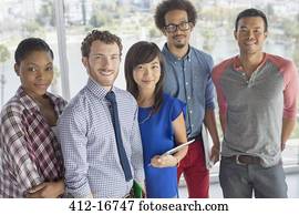 Portrait of casual business people