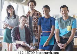 Portrait of confident casual business people