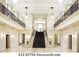 escadaria, e, arquitetura, de, corte judicial