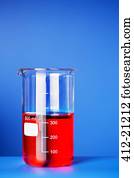 cima, de, beaker, de, solução, ligado, azul, contador